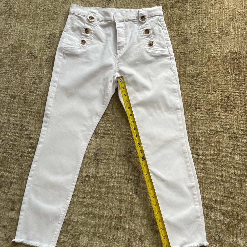 LOFT  White Jeans with Front Buttons - Picture 8 of 13